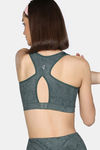 Zelocity Medium Impact Moisture Wicking Sports Bra with Removable Padding - Trekking Green — thumbnail 2